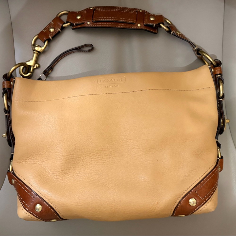 Coach  Carly and British Tan Leather Shoulder Bag. 10615